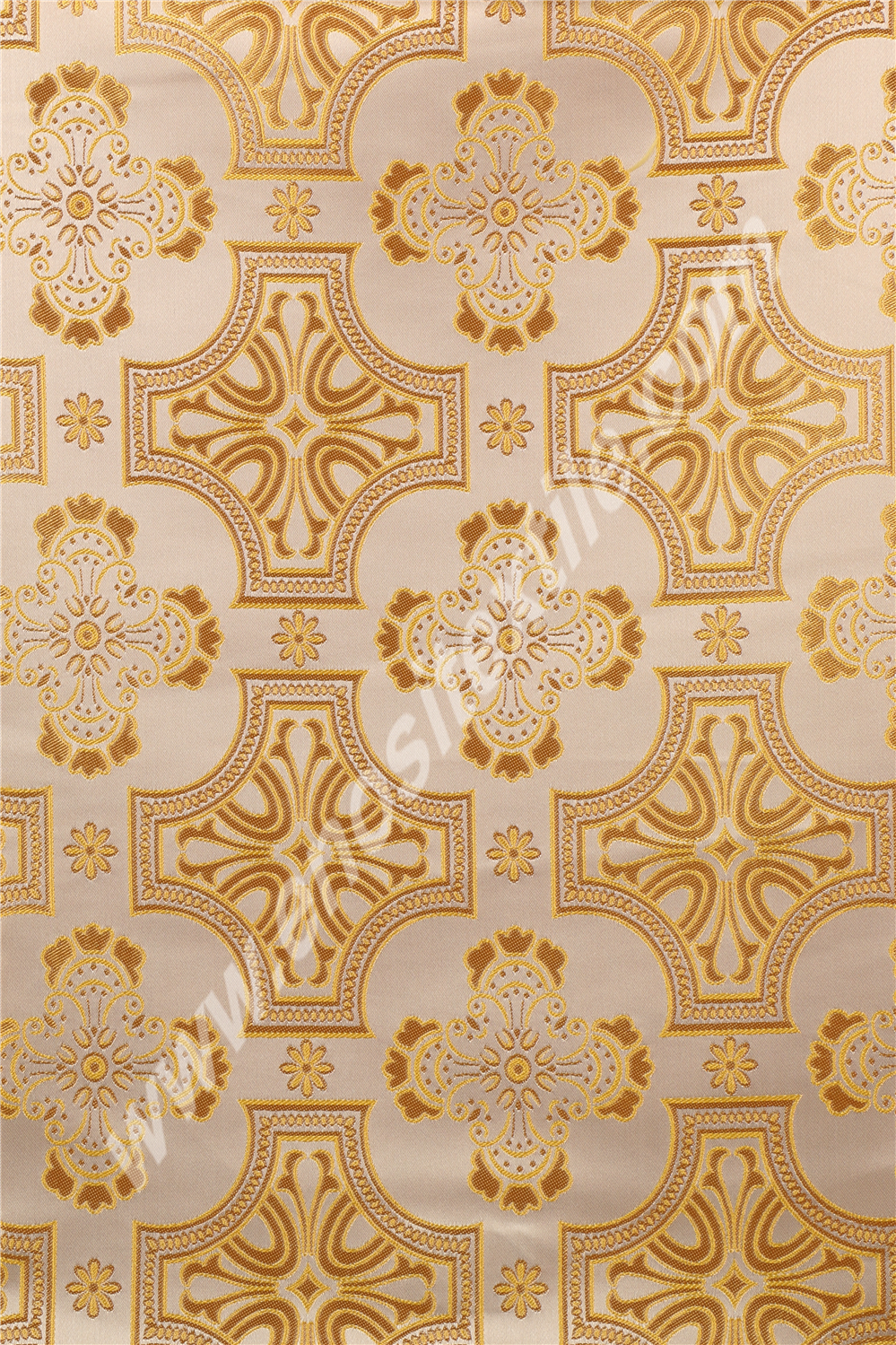 KL-032 Gold-White Brocade Fabrics